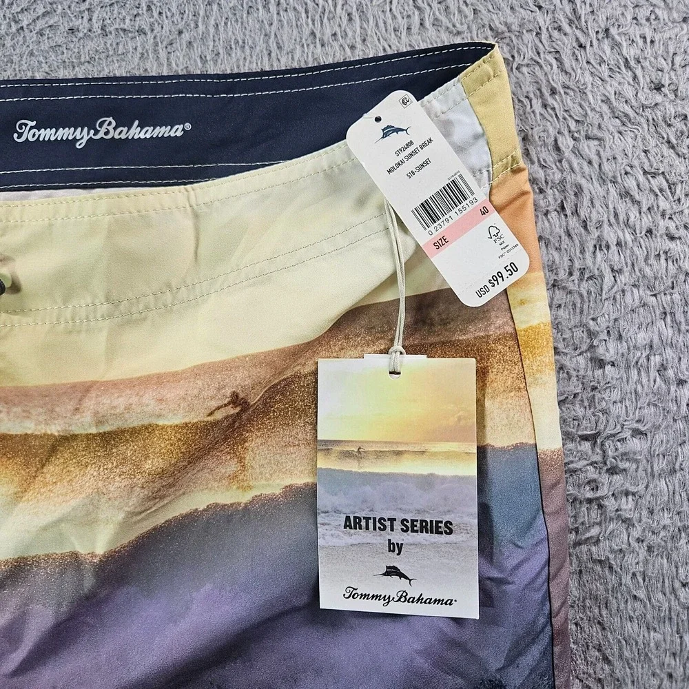 $99 NWT Tommy Bahama Board Shorts Swim Trunk Men's 40 - No Liner Sunset‎ Break